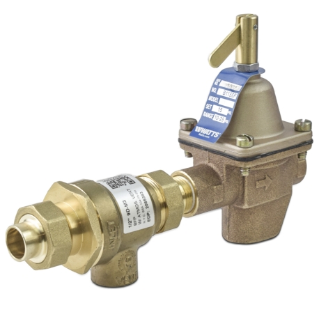 Watts B911S-M3, 1/2" Boiler Fill (1156) & Backflow Preventer (9D) Valve Combination, FNPT x Sweat Union