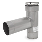 Z-Flex 5" x 30ft 316Ti Stainless Steel All-Fuel Chimney Liner Tee Kit - Image 3