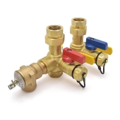 Webstone Valves Lead-Free 3/4" NPT Tankless Water Heater Service Valve Kit w/ Pressure Relief Valve - Image 1