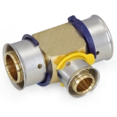 Viega 3/4" x 3/4" x 1/2" PEX Press Tee, Lead-Free Bronze - Image 3