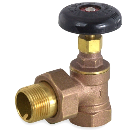 Matco-Norca 1" FIP x 1" MIP Union Hot Water Radiator Angle Valve