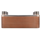 Everhot 26-Plate, 3" x 8" Brazed Plate Heat Exchanger with 3/4" MNPT Ports - Image 2