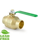 Wright Valves 1-1/2" Sweat (Solder) Brass Ball Valve, Full Port (Lead-Free) - Image 2