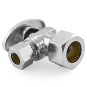 Everhot 5/8" OD Compr. x 3/8" OD Compr. Angle Stop Valve (1/4-Turn), Lead-Free - Image 2