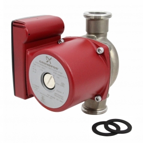 Grundfos stainless steel circulator pump with union connections for open loop heating systems