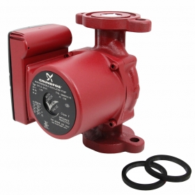Grundfos cast iron circulator pump with flanged connections for hydronic heating