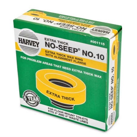 Harvey No-Seep #10 Wax Closet Gasket/Ring with Flange, Extra-Thick, fits 3" or 4"