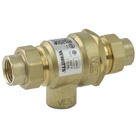 Watts 9D-M3, 1/2" Dual Check Backflow Preventer Valve w/ Atmospheric Vent, FNPT Union x FNPT Union