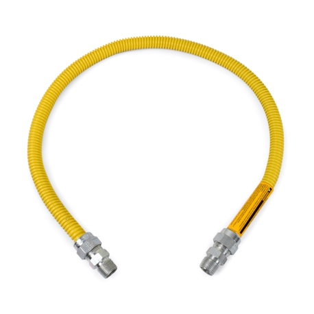 Dormont 36" SafetyShield Stainless Steel Gas Appliance Connector, 1/2" MIP (3/8" FIP) x 1/2" MIP (3/8" FIP), 1/2" ID