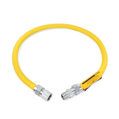 Dormont 36" SafetyShield Stainless Steel Gas Appliance Connector, 1/2" MIP (3/8" FIP) x 1/2" FIP, 1/2" ID