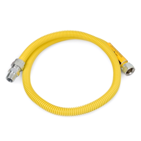 Dormont 48" SafetyShield Stainless Steel Gas Appliance Connector, 1/2" MIP (3/8" FIP) x 1/2" FIP, 1/2" ID