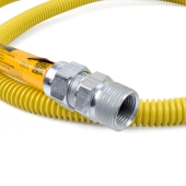 Dormont 48" SafetyShield Stainless Steel Gas Appliance Connector, 1/2" MIP (3/8" FIP) x 3/4" MIP (1/2" FIP), 1/2" ID - Image 3