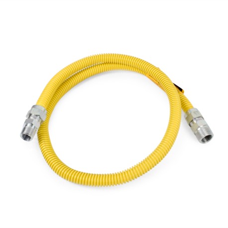 Dormont 48" SafetyShield Stainless Steel Gas Appliance Connector, 1/2" MIP (3/8" FIP) x 3/4" MIP (1/2" FIP), 1/2" ID