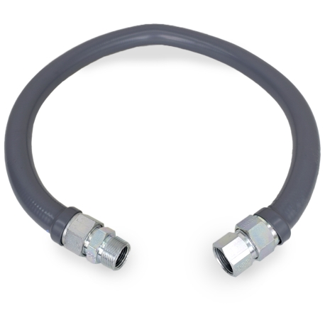 Dormont 36" UltraFlow High BTU, PVC-Coated Gas Appliance Connector, 3/4" MIP (1/2" FIP) x 3/4" FIP, 3/4" ID