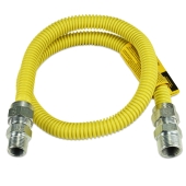 Dormont 36" SafetyShield Stainless Steel Gas Appliance Connector, 1/2" MIP (3/8" FIP) x 3/4" MIP (1/2" FIP), 1/2" ID - Image 1