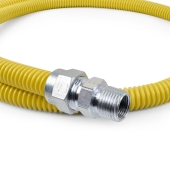 Dormont 36" SafetyShield Stainless Steel Gas Appliance Connector, 1/2" MIP (3/8" FIP) x 3/4" MIP (1/2" FIP), 1/2" ID - Image 2