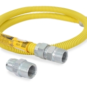 Dormont 48" SafetyShield Stainless Steel Gas Appliance Connector, 3/4" MIP (1/2" FIP) x 3/4" MIP (1/2" FIP), 1/2" ID - Image 2