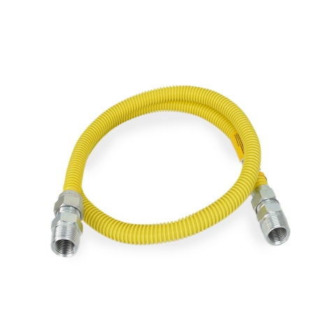 Dormont 48" SafetyShield Stainless Steel Gas Appliance Connector, 3/4" MIP (1/2" FIP) x 3/4" MIP (1/2" FIP), 1/2" ID