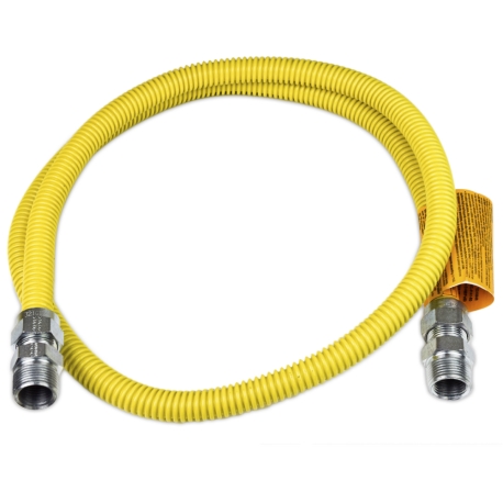 Dormont 60" SafetyShield Stainless Steel Gas Appliance Connector, 3/4" MIP (1/2" FIP) x 3/4" MIP (1/2" FIP), 1/2" ID