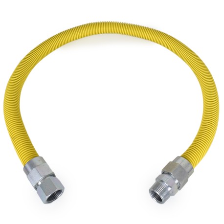 Dormont 36" SafetyShield High BTU Stainless Steel Gas Appliance Connector, 3/4" MIP (1/2" FIP) x 3/4" FIP, 3/4" ID