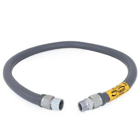 Dormont 48" UltraFlow High BTU, PVC-Coated Gas Appliance Connector, 3/4" MIP (1/2" FIP) x 3/4" FIP, 3/4" ID