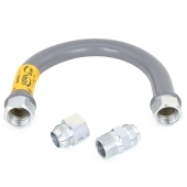 Dormont 24" UltraFlow High BTU, PVC-Coated Gas Appliance Connector, 1" MIP (3/4" FIP) x 1" FIP, 1" ID - Image 2