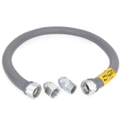 Dormont 48" UltraFlow High BTU, PVC-Coated Gas Appliance Connector, 1" MIP (3/4" FIP) x 1" FIP, 1" ID - Image 2