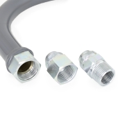 Dormont 48" UltraFlow High BTU, PVC-Coated Gas Appliance Connector, 1" MIP (3/4" FIP) x 1" FIP, 1" ID - Image 3