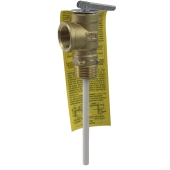 Watts LF100XL-4, 3/4" Temperature & Pressure T&P Relief Valve w/ 4" Probe, 150psi/210°F - Image 1