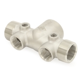 Boshart 1-1/4" FPT x 1-7/8" Solid 304 Stainless Steel Well Tank Tee, Extension Type - Image 1