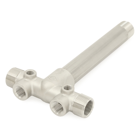 Boshart 1" MPT x 9-3/4" Solid 304 Stainless Steel Well Tank Tee