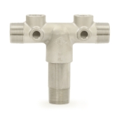 Boshart 1" MPT x 4-3/4" Solid 304 Stainless Steel Short Well Tank Tee - Image 2