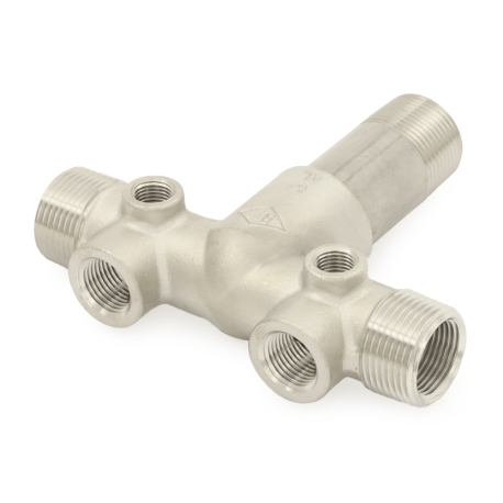 Boshart 1" MPT x 4-3/4" Solid 304 Stainless Steel Short Well Tank Tee