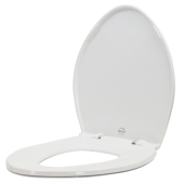 Bemis Bemis 1000CPT (White) Paramount Plastic Elongated/Round Toilet Seat w/ St. Steel Hinges, Extra Heavy-Duty (up to 1,000 lbs) - Image 2