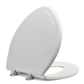 Bemis Bemis 1000CPT (White) Paramount Plastic Elongated/Round Toilet Seat w/ St. Steel Hinges, Extra Heavy-Duty (up to 1,000 lbs) - Image 1