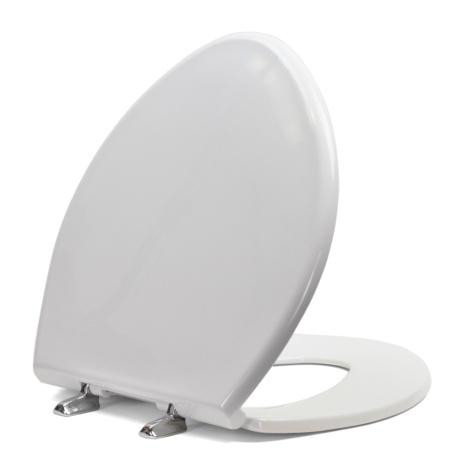 Bemis Bemis 1000CPT (White) Paramount Plastic Elongated/Round Toilet Seat w/ St. Steel Hinges, Extra Heavy-Duty (up to 1,000 lbs)