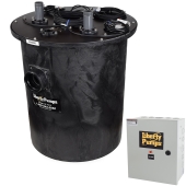 Liberty Pumps 1/2 HP 1100-Series Duplex Sewage System w/ LE52M Pumps, Control & 30" x 36" Basin, 2" Disch., 208-230V, 10' - Image 2