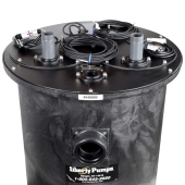 1 HP 1100-Series Duplex Sewage System w/ LE102M2 Pumps, Control & 30" x 36" Basin, 2" Disch., 208-230V, 10' Liberty Pumps