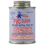 4 oz (1/4 pint) PVC Cement w/ Dauber, Medium-Body Fast-Set, Clear