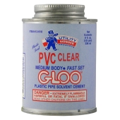Utility 8 oz (1/2 pint) PVC Cement w/ Dauber, Medium-Body Fast-Set, Clear - Image 1