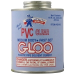 16 oz (1 pint) PVC Cement w/ Dauber, Medium-Body Fast-Set, Clear