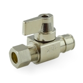 Sioux Chief 1/2" PEX-A (F1960) x 3/8" OD Compr. Straight Stop Valve (1/4-Turn), Lead-Free - Image 1