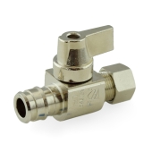 Sioux Chief 1/2" PEX-A (F1960) x 3/8" OD Compr. Straight Stop Valve (1/4-Turn), Lead-Free - Image 2