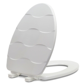 Bemis Bemis 133SLOW (White) Mayfair series Basket Weave Sculptured Wood Elongated Toilet Seat, Slow-Close - Image 4