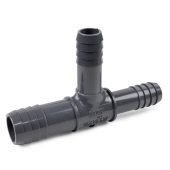 Spears 3/4" x 1/2" x 1/2" Barbed Insert PVC Reducing Tee, Sch 40, Gray - Image 2