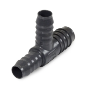 Spears 1" x 3/4" x 3/4" Barbed Insert PVC Reducing Tee, Sch 40, Gray - Image 1