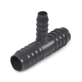 Spears 1" x 1" x 1/2" Barbed Insert PVC Reducing Tee, Sch 40, Gray - Image 1