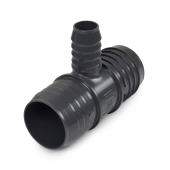 Spears 2" x 2" x 1" Barbed Insert PVC Reducing Tee, Sch 40, Gray - Image 1