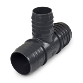 Spears 2" x 2" x 1-1/2" Barbed Insert PVC Reducing Tee, Sch 40, Gray - Image 1