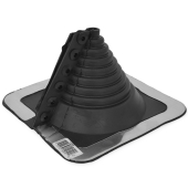Oatey 1/4" - 4" dia. Pipe, Retro Master Flash Split Collar Corrugated Roof Flashing, 8" x 8" base - Image 1